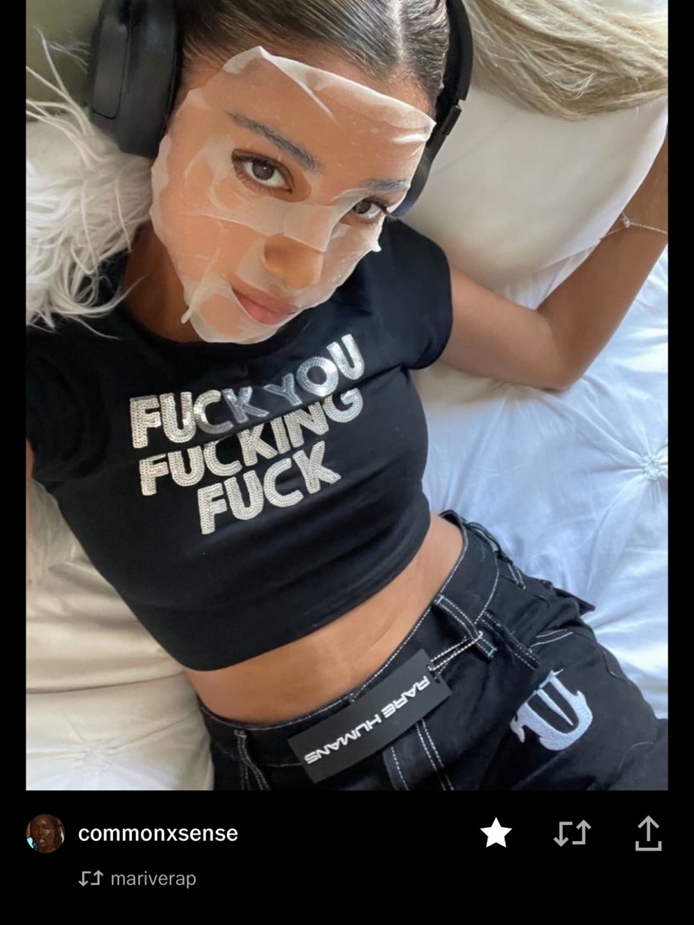 Black Cropped Graphic Tank Top with Bold Rhinestone Lettering